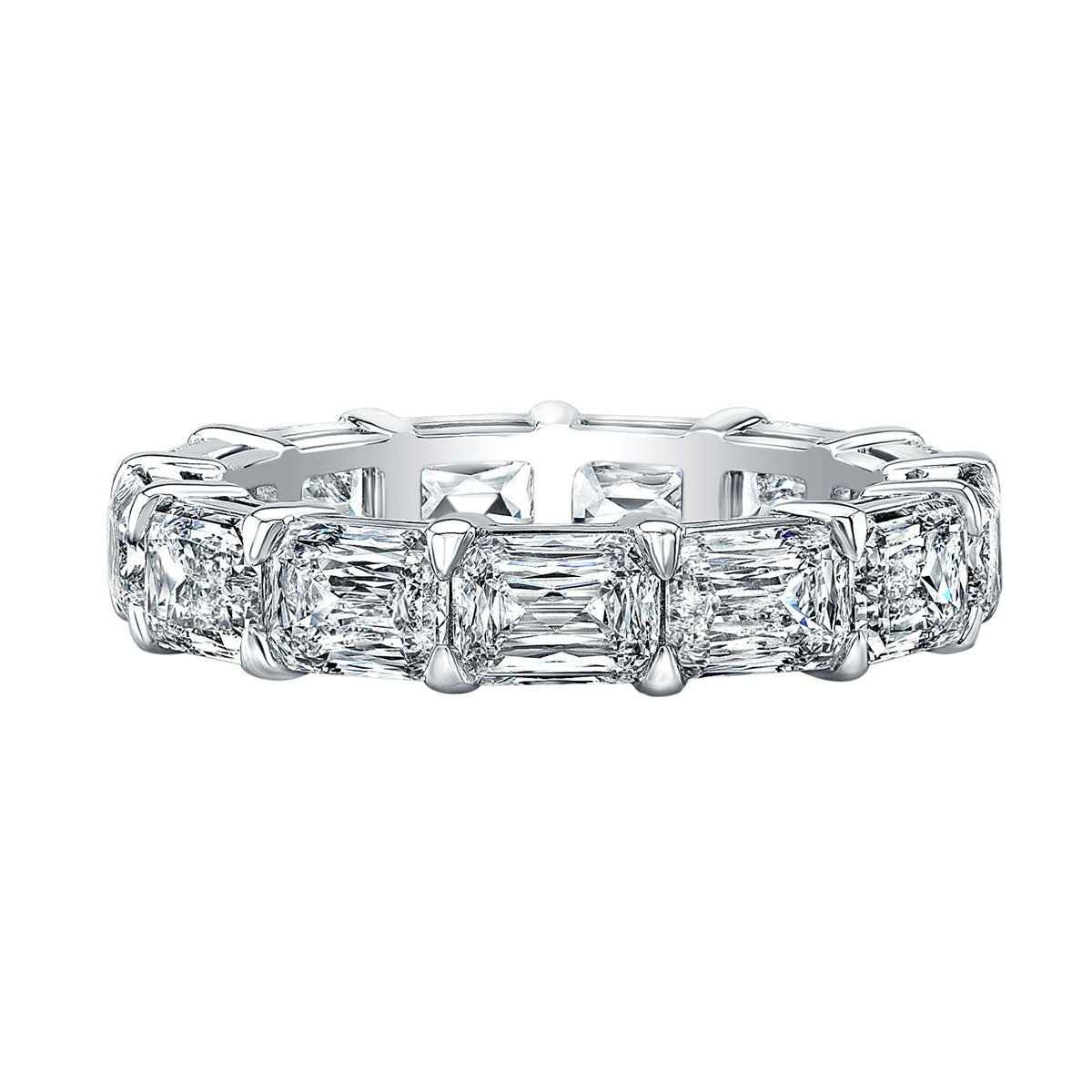 Round Cornered Modified Brilliant Cut Eternity Band East-West