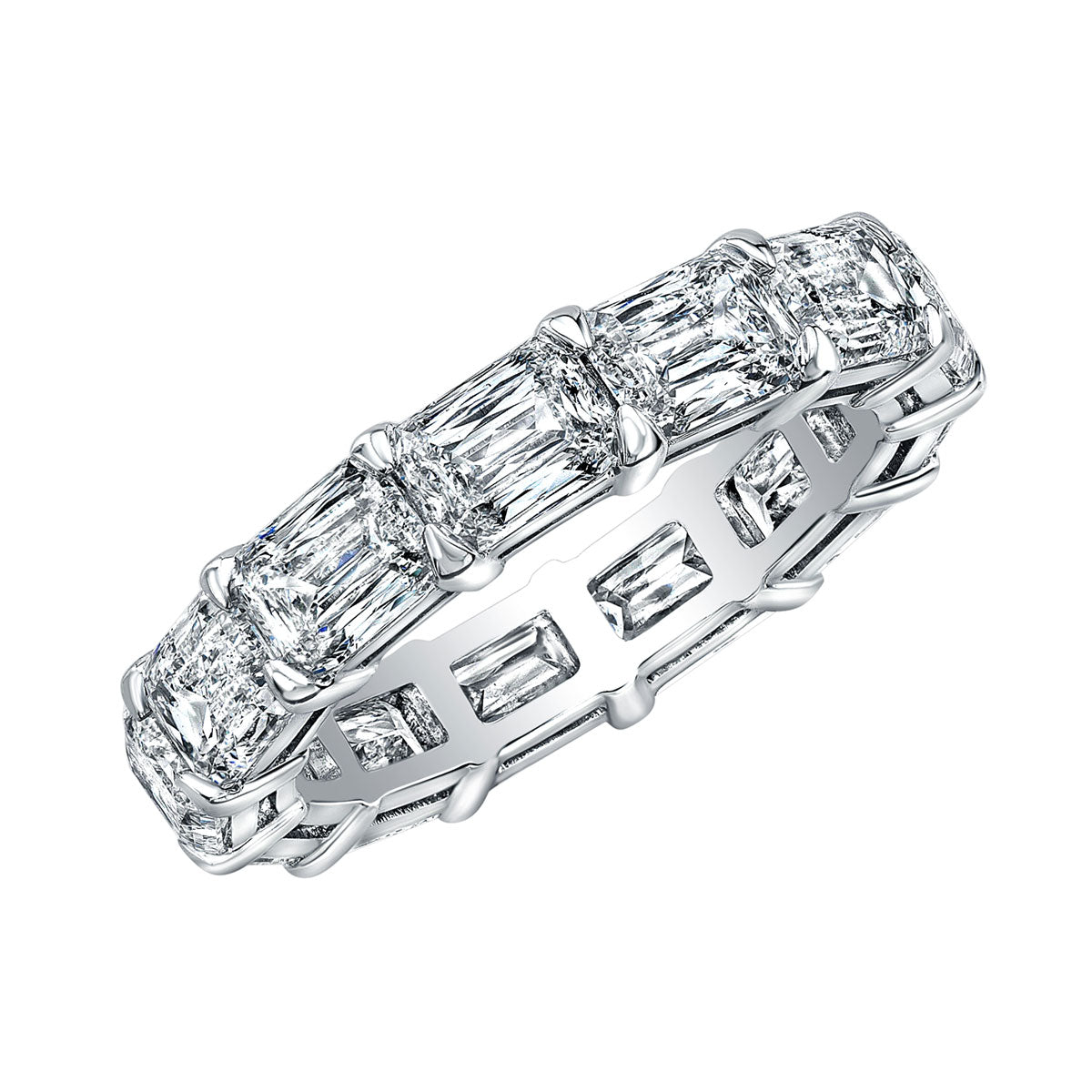 Round Cornered Modified Brilliant Cut Eternity Band East-West