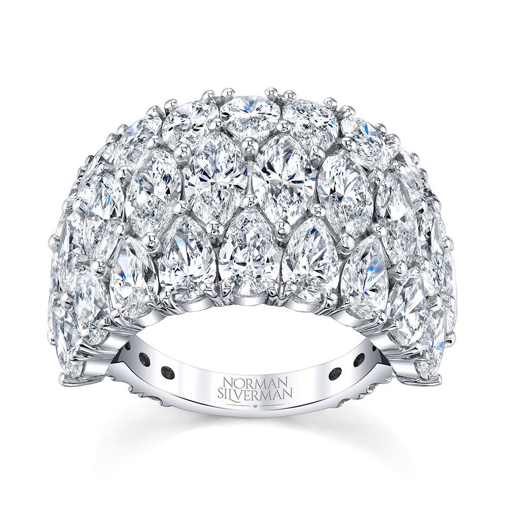 7.5 Carat Marquise and Pear Half Way Band