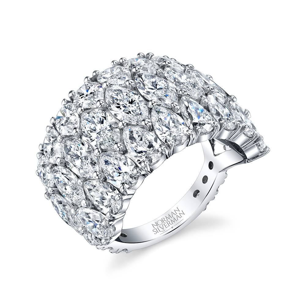 7.5 Carat Marquise and Pear Half Way Band