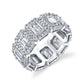 Emerald Cut Eternity Band with Pavé Halo