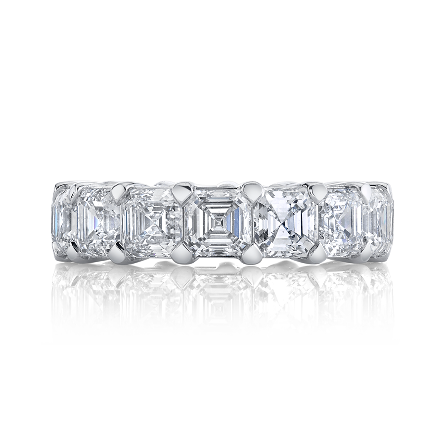 Asscher Cut Platinum Eternity Band