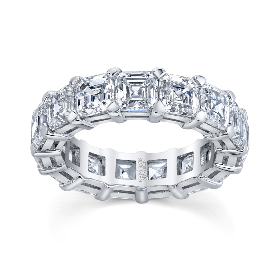 Asscher Cut Platinum Eternity Band