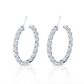 Oval Diamond Hoop Earrings in 18k White Gold