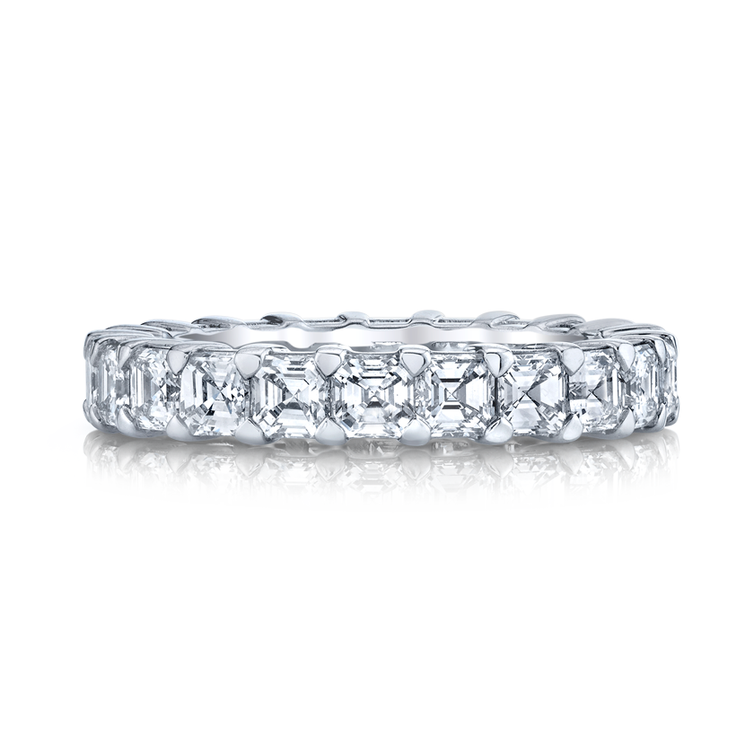 Asscher Cut Platinum Eternity Band