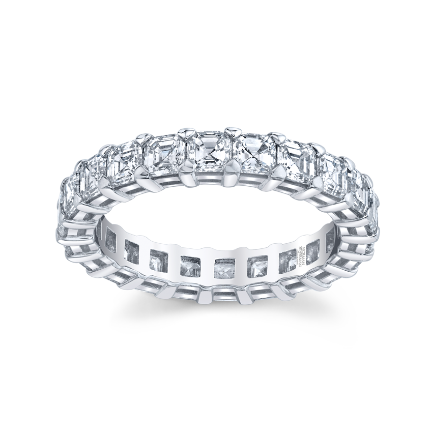 Asscher Cut Platinum Eternity Band