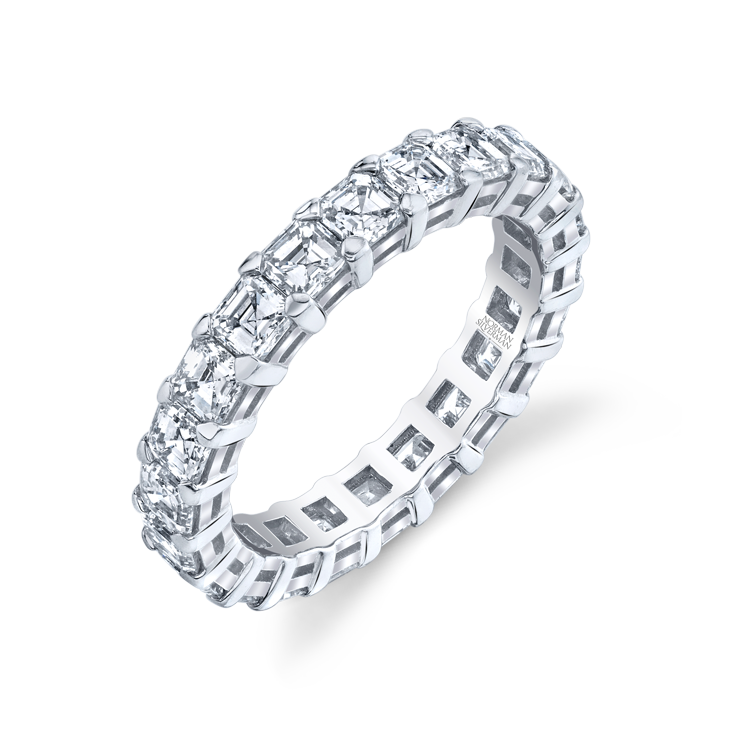 Asscher Cut Platinum Eternity Band