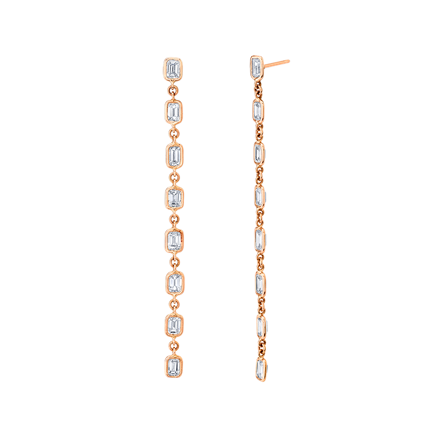 Emerald Cut Drop Earrings