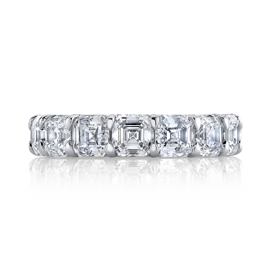 Asscher Cut Platinum Eternity Band