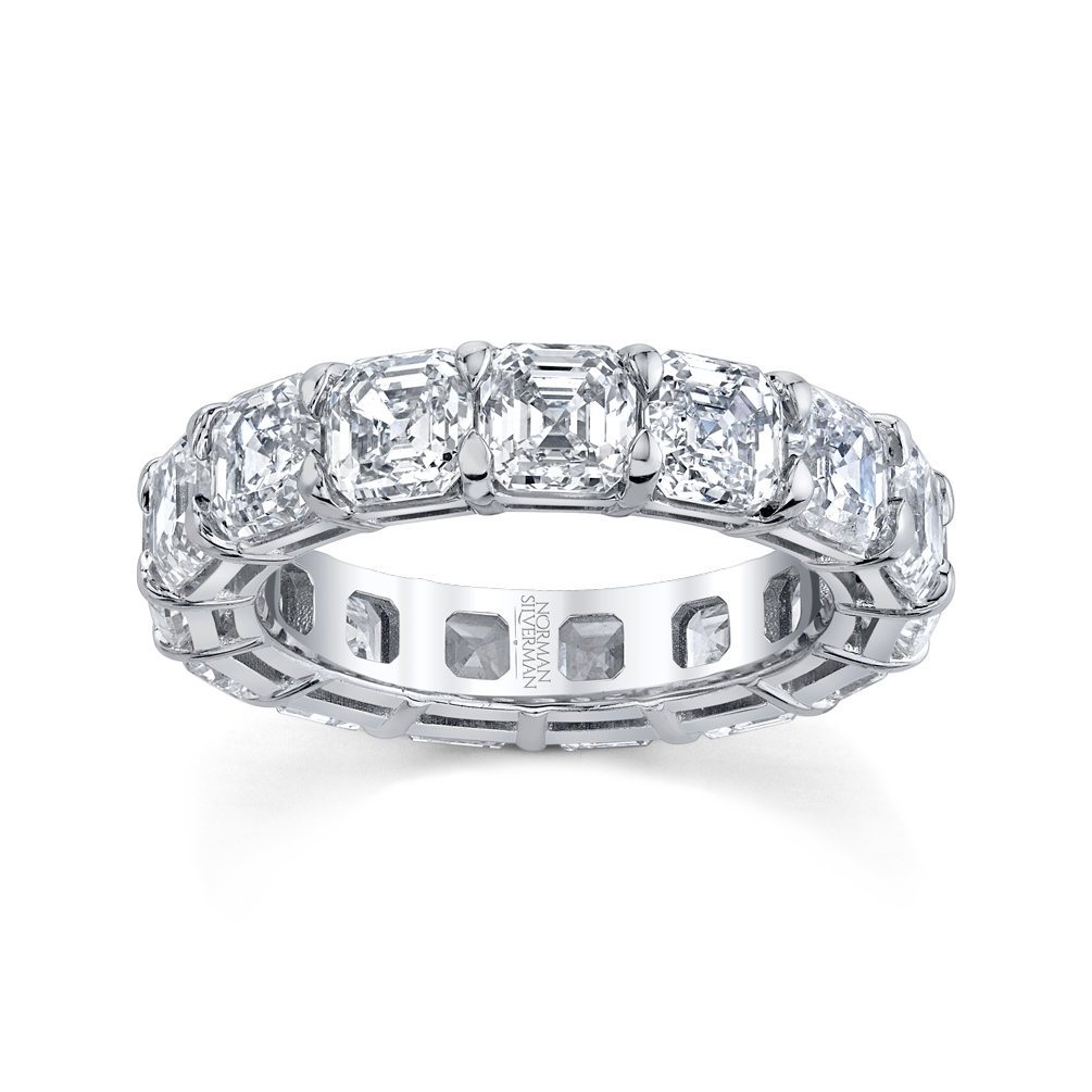 Asscher Cut Platinum Eternity Band