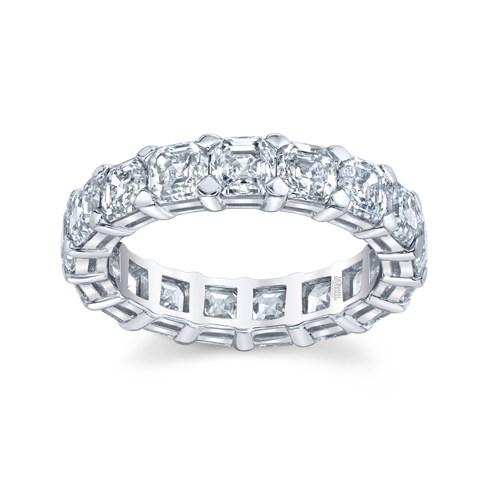 Asscher Cut Platinum Eternity Band