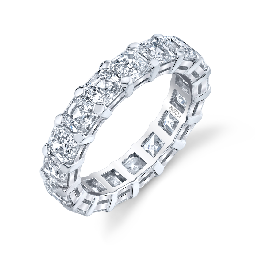 Asscher Cut Platinum Eternity Band