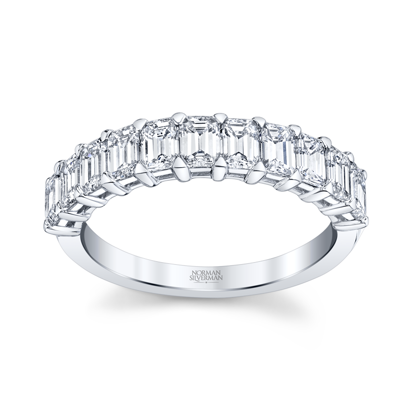 Emerald Cut Diamond Halfway Eternity Band