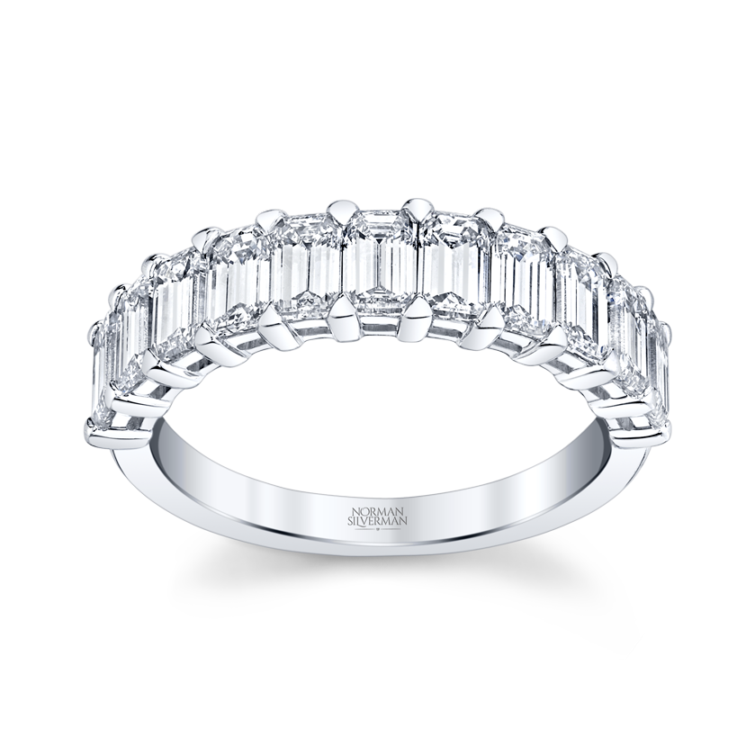 Emerald Cut Diamond Halfway Eternity Band