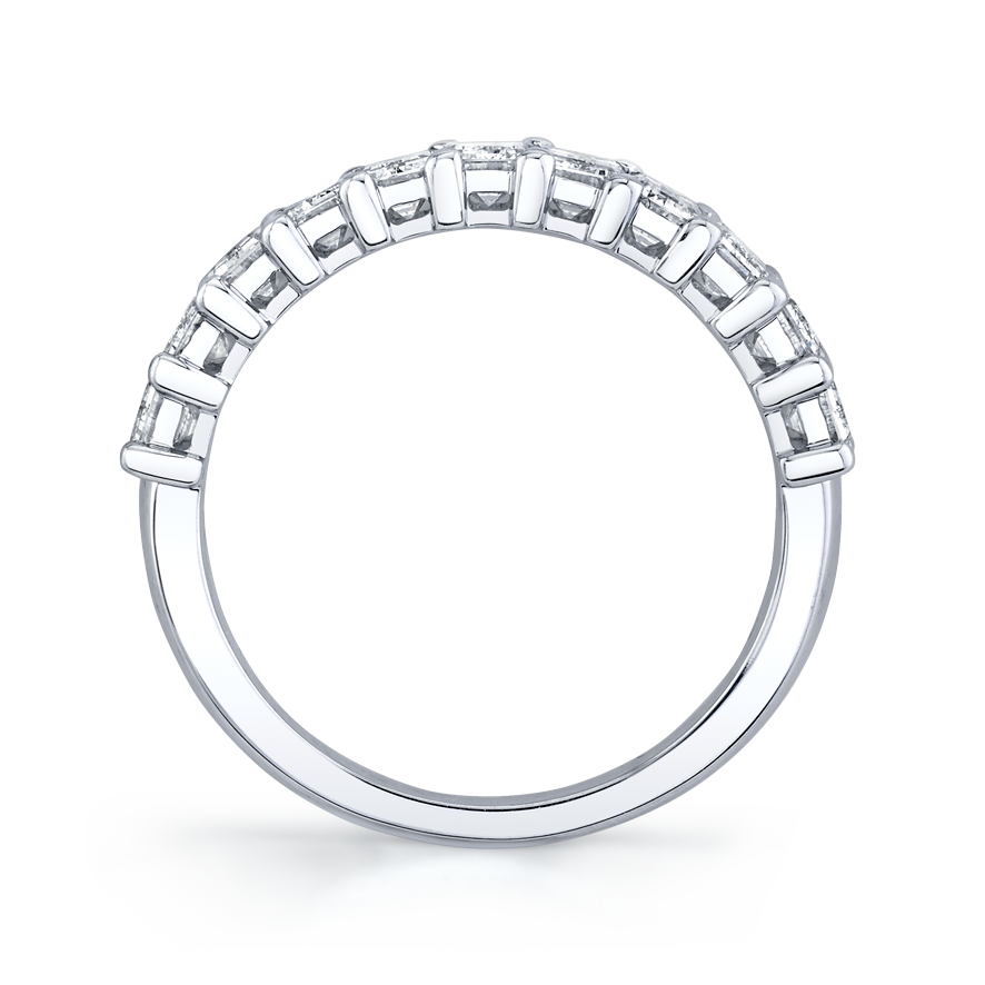 Emerald Cut Diamond Halfway Eternity Band