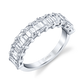 Emerald Cut Diamond Halfway Eternity Band