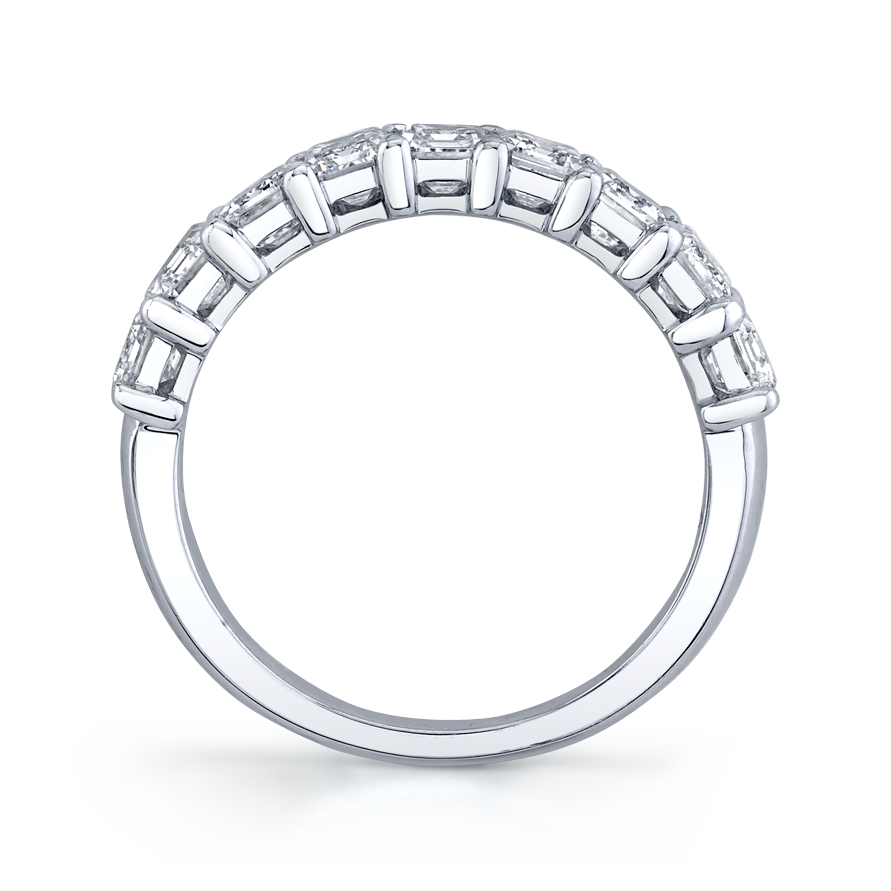 Emerald Cut Diamond Halfway Eternity Band