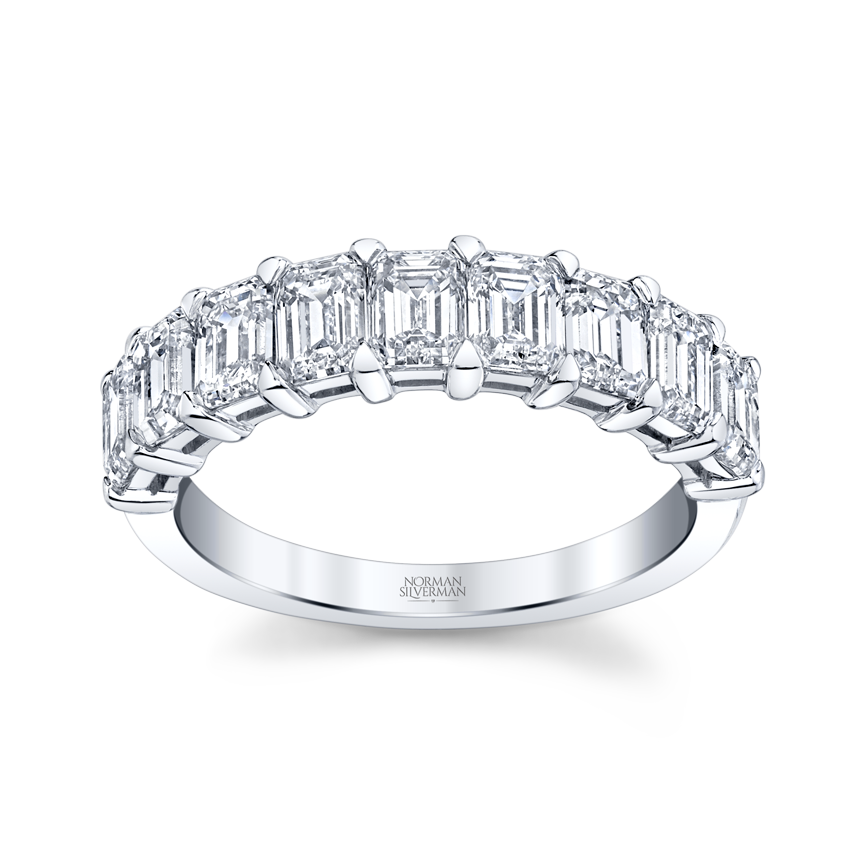 Emerald Cut Diamond Halfway Eternity Band