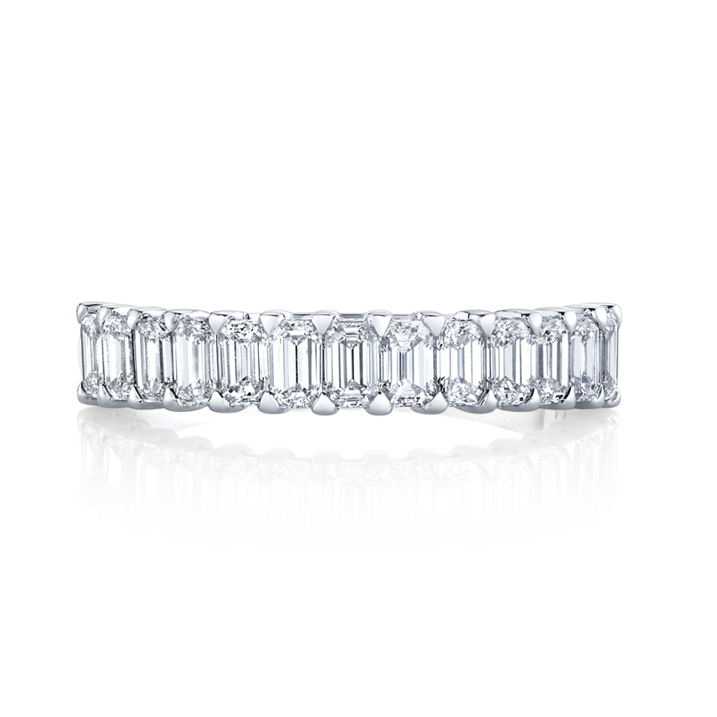 Emerald Cut Diamond Halfway Eternity Band