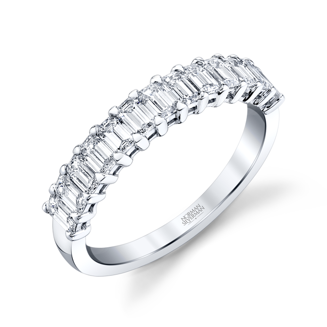 Emerald Cut Diamond Halfway Eternity Band