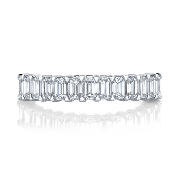 Emerald Cut Diamond Halfway Eternity Band