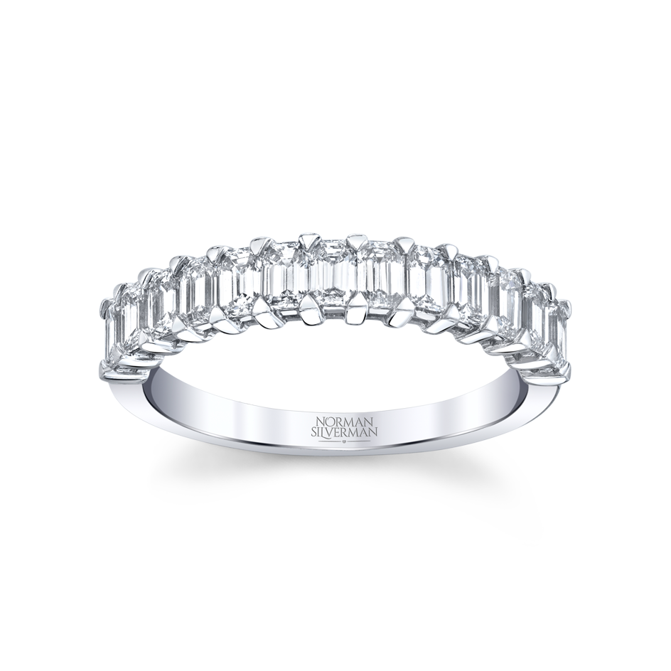 Emerald Cut Diamond Halfway Eternity Band