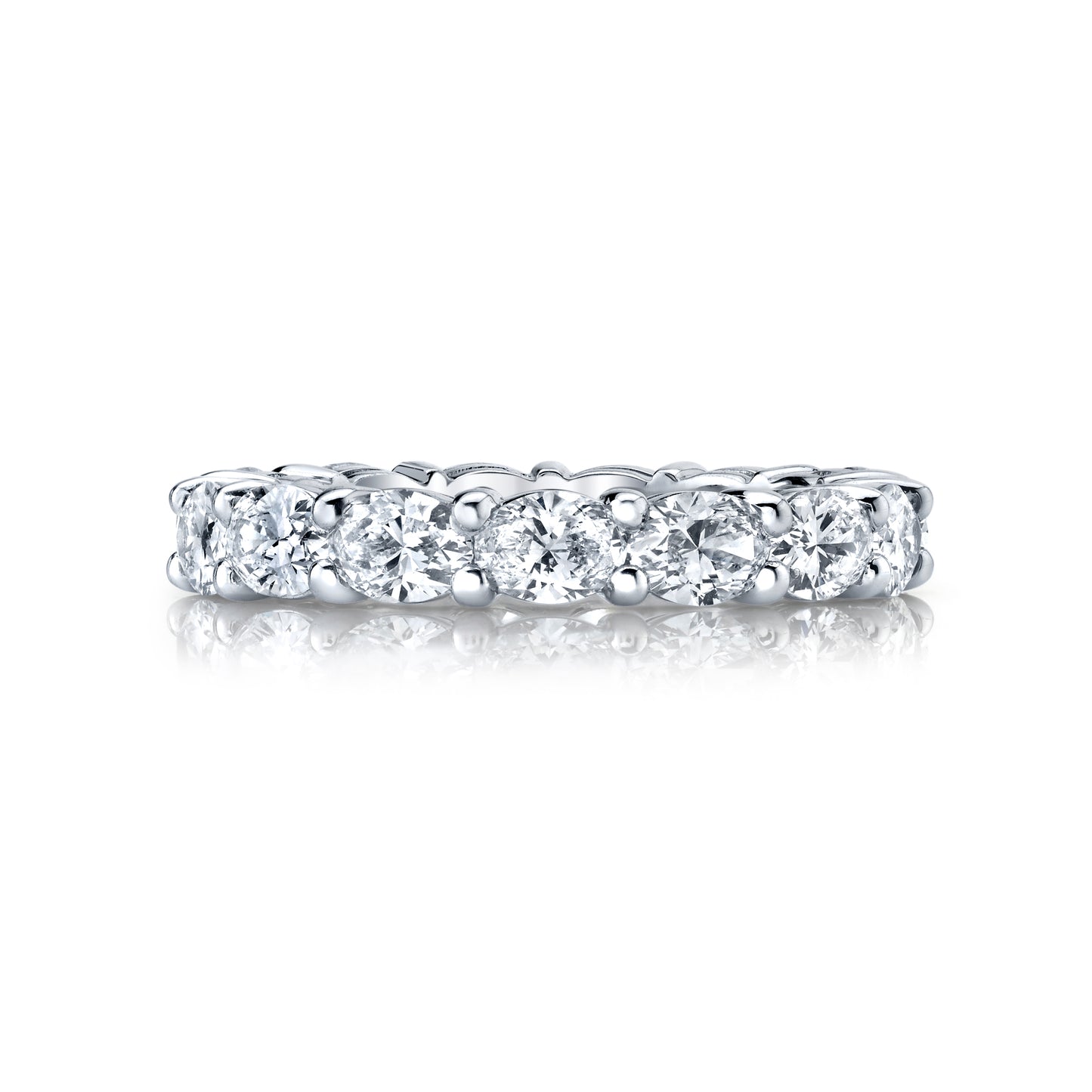 East-West Oval Cut Platinum Eternity Band