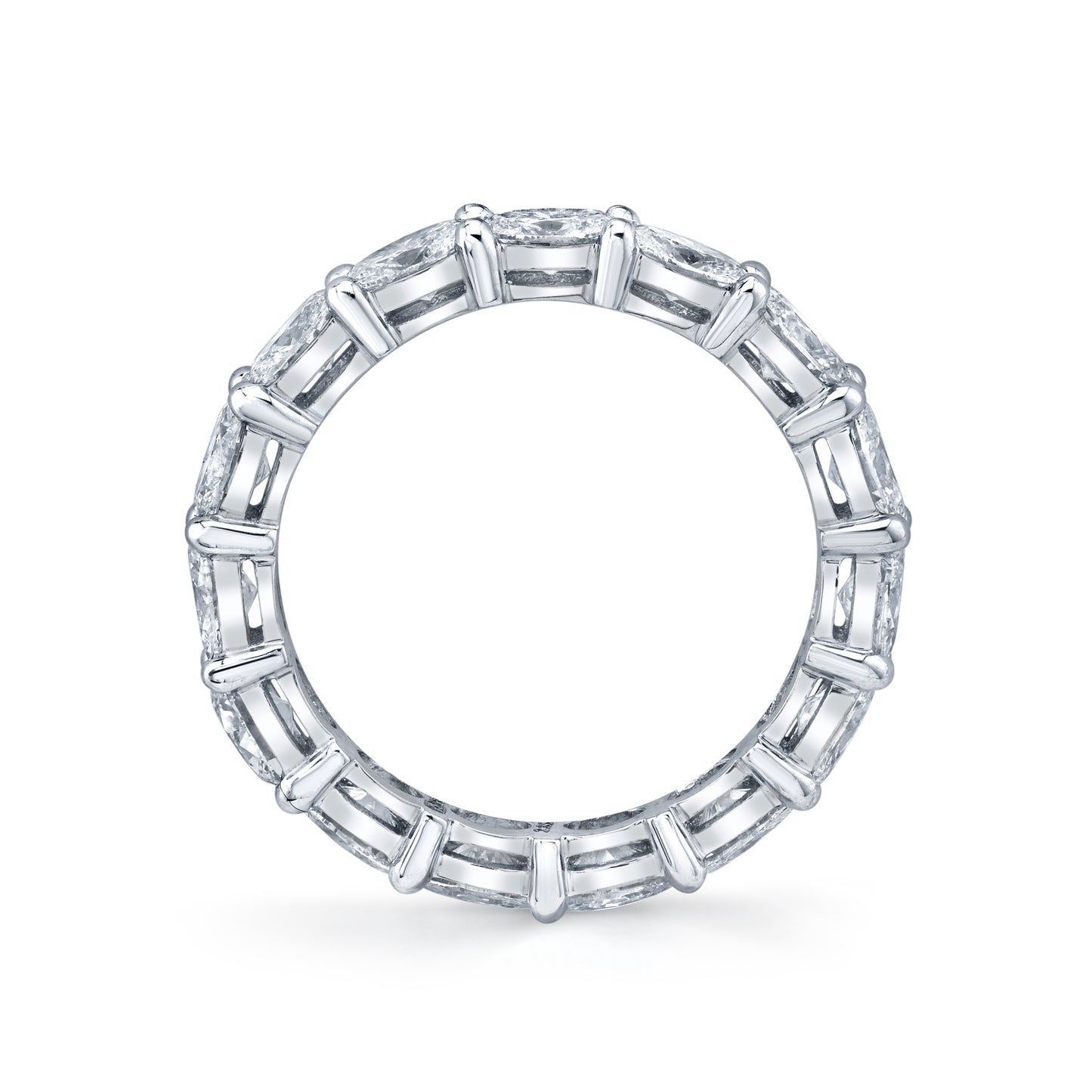 East-West Oval Cut Platinum Eternity Band