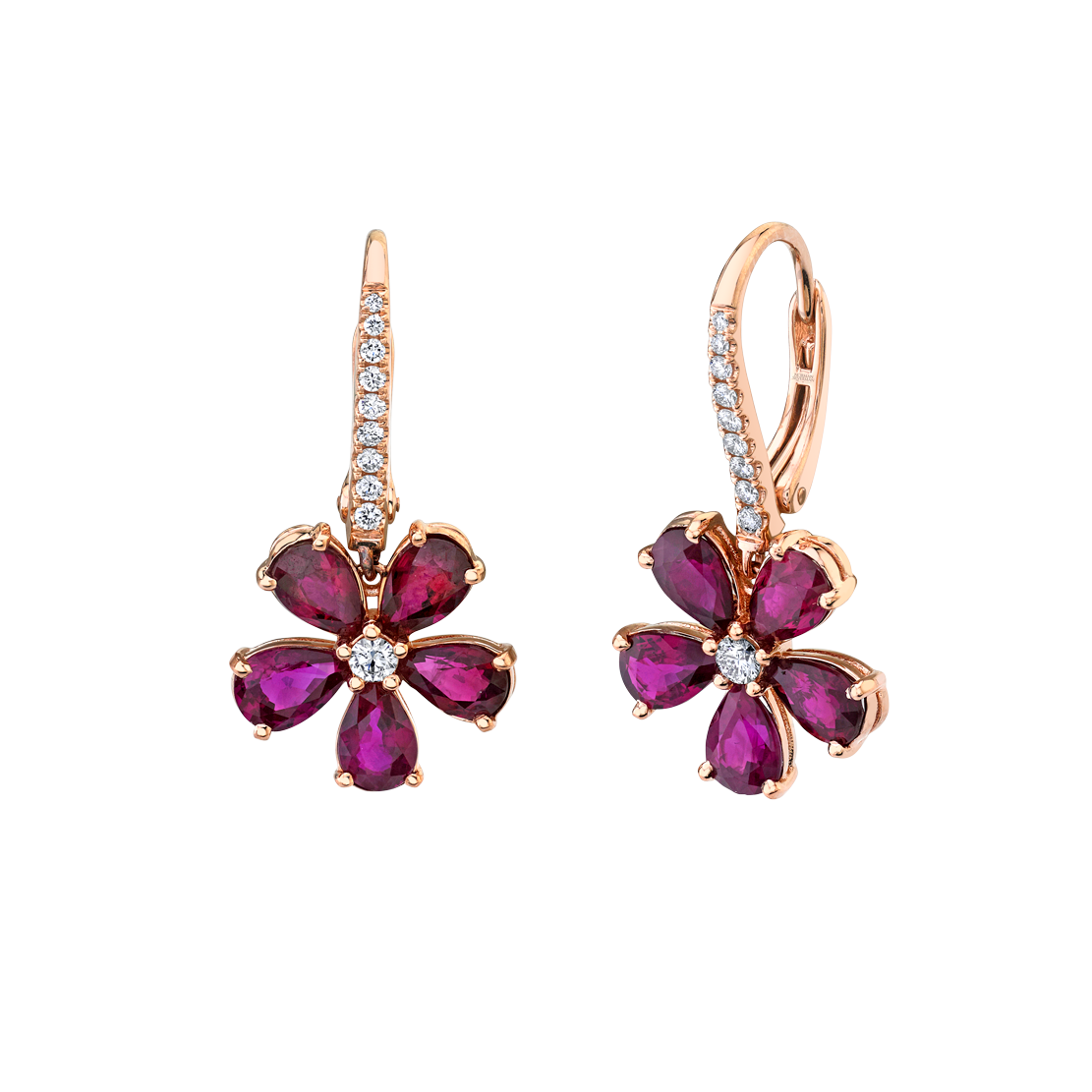 Ruby drop earrings gold deals