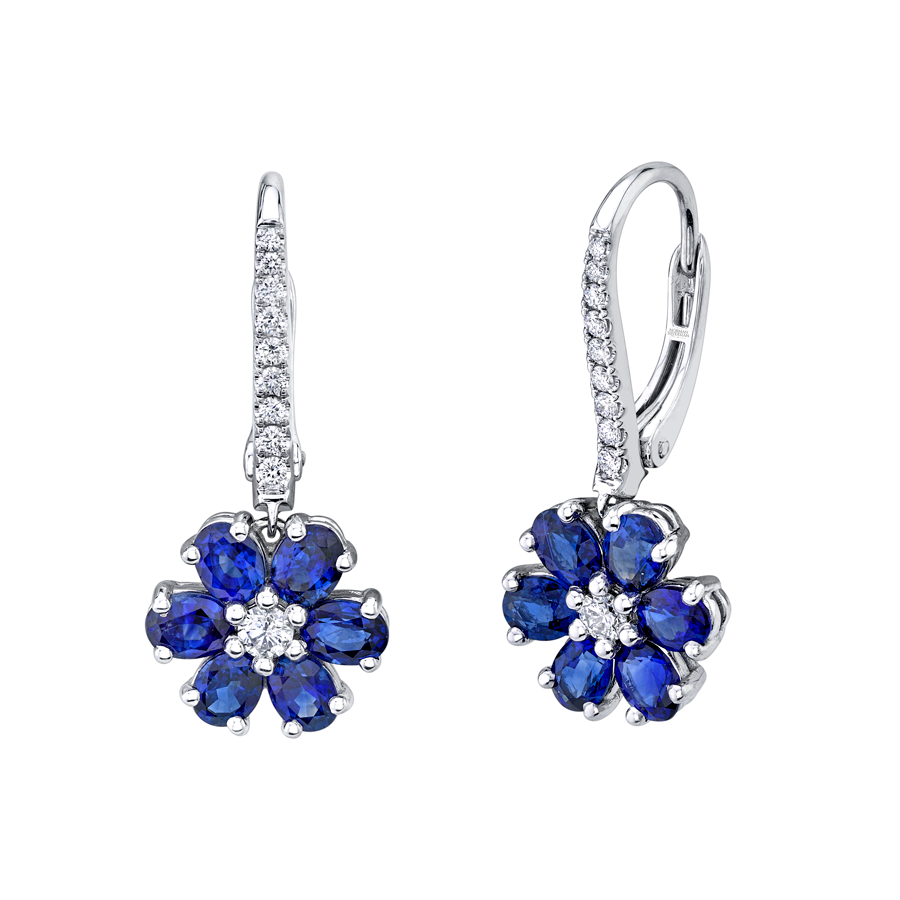 Floret Sapphire Drop Earrings
