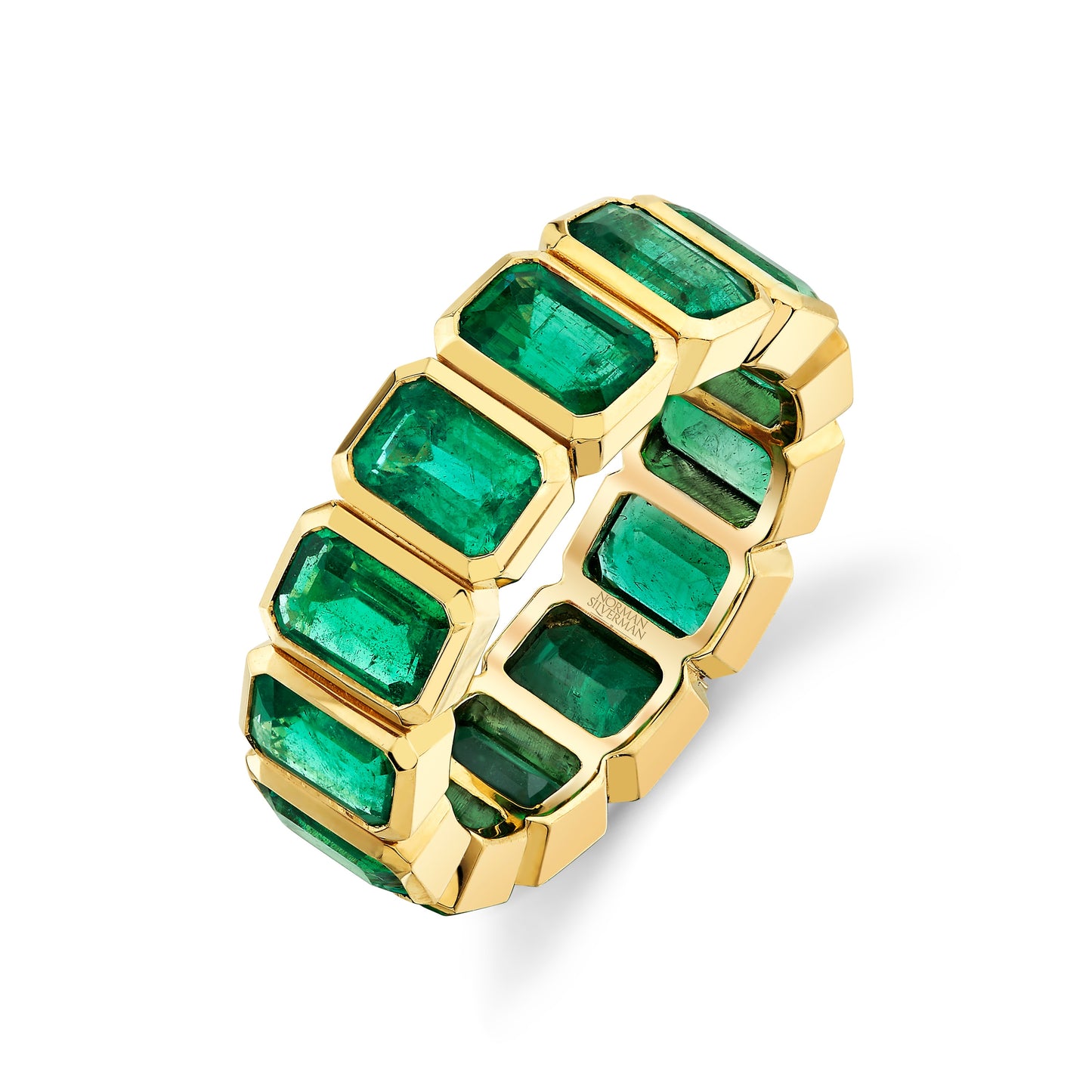 Emerald Bezel Set Eternity Band