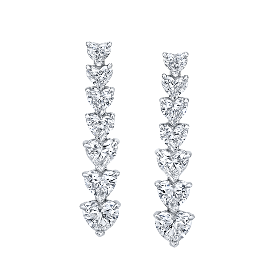 5 Carat Heart Shape Diamond Vine Dangle Earrings