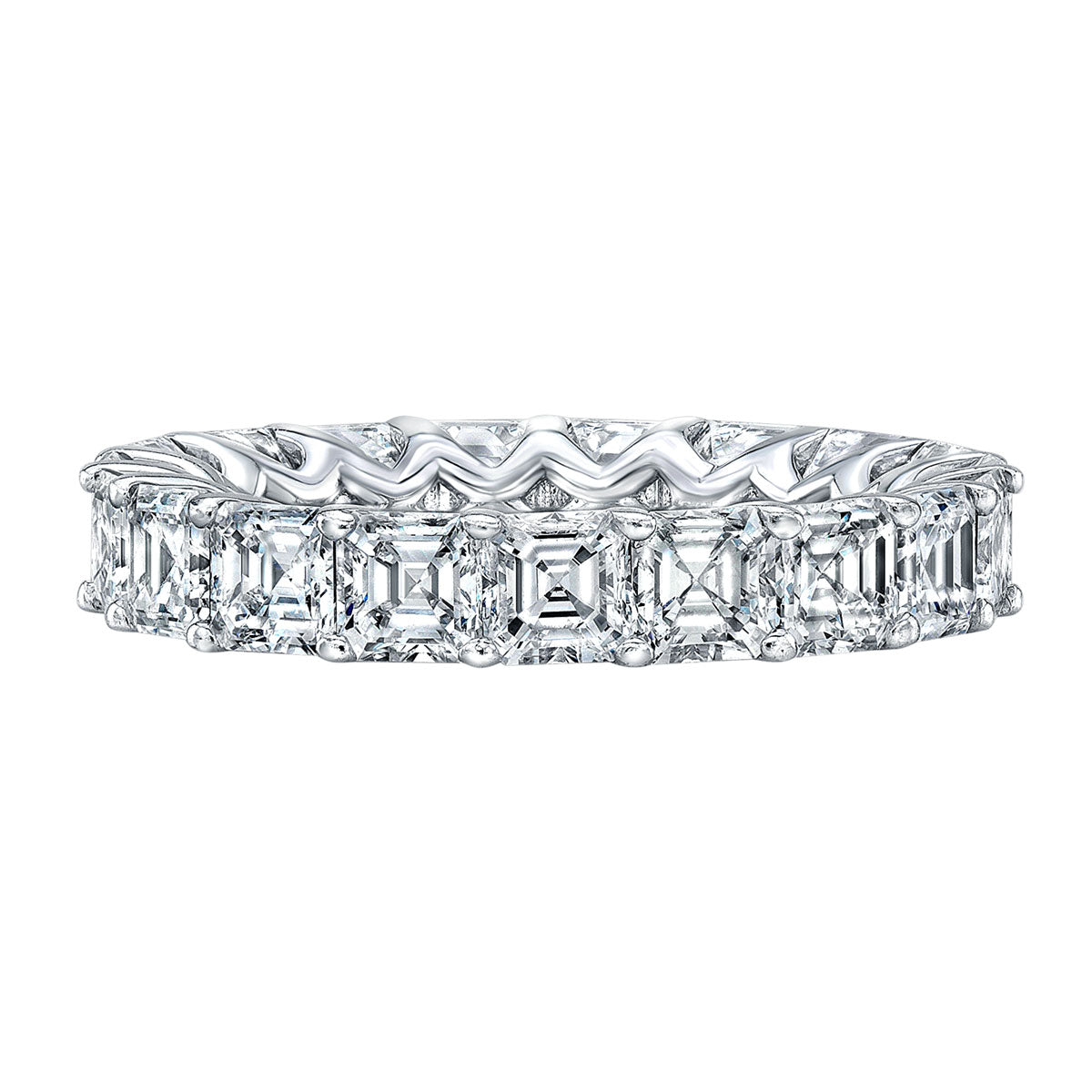 Asscher Cut Platinum Eternity Band