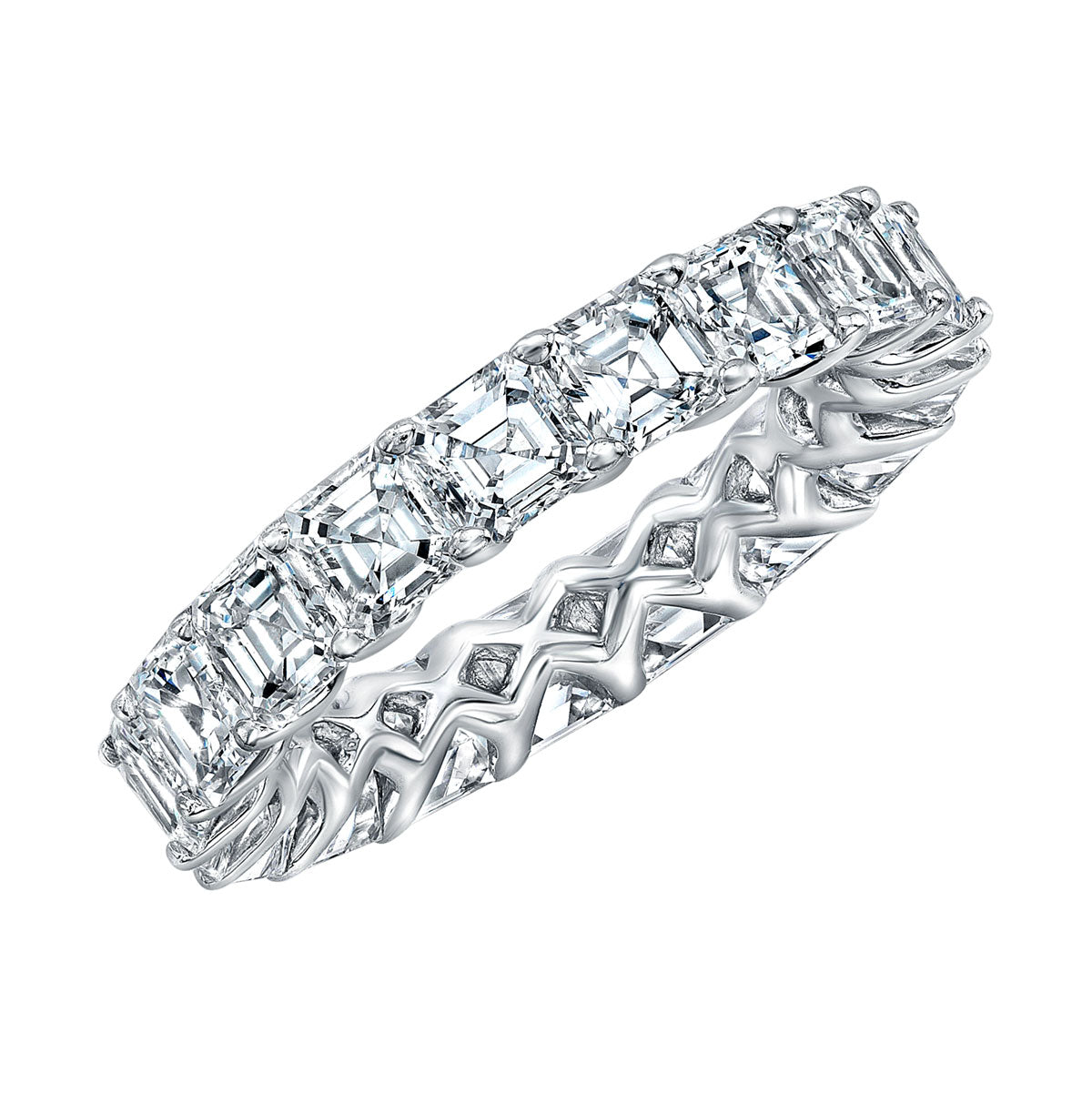 Asscher Cut Platinum Eternity Band