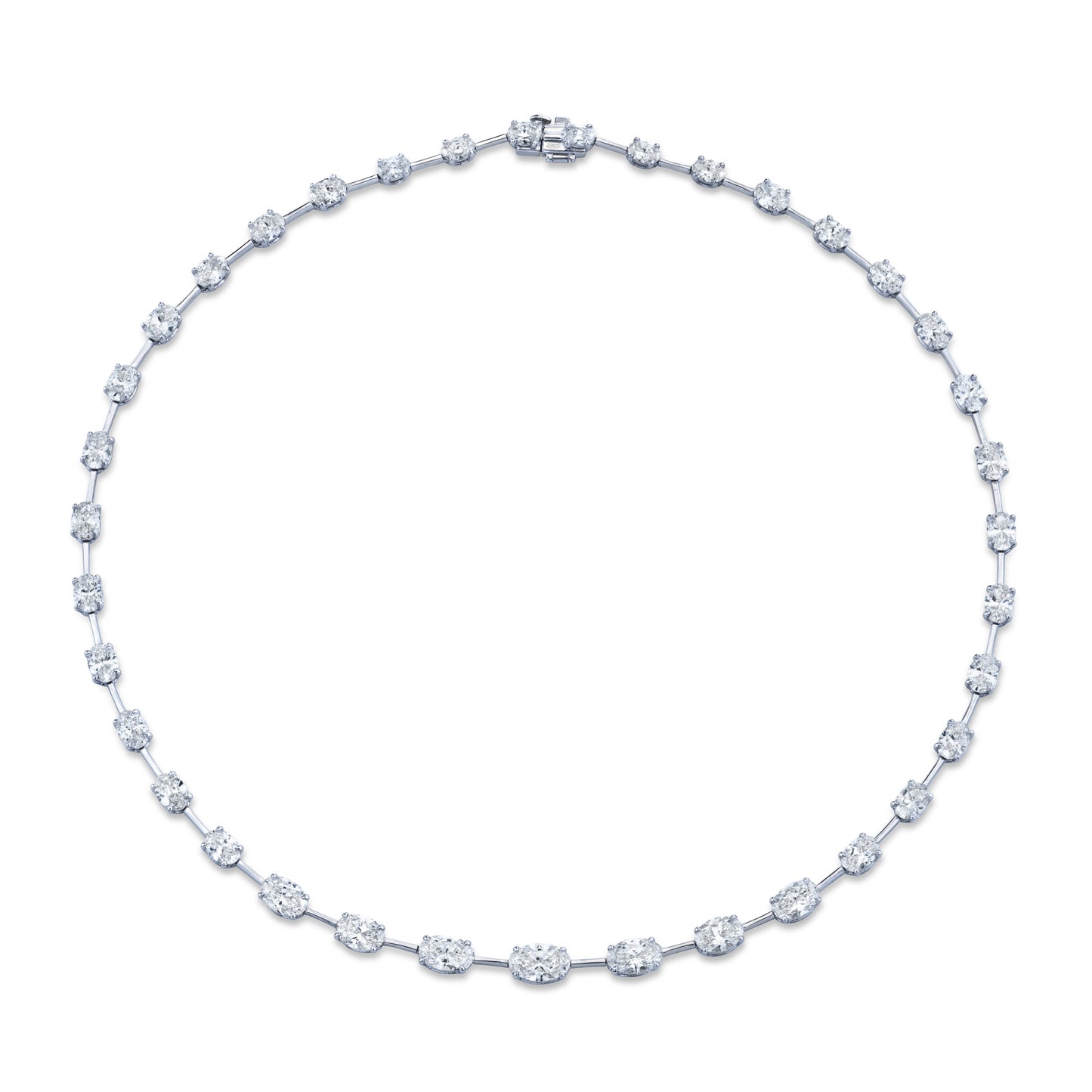 Graduated Oval Cut Diamond Necklace