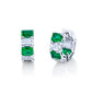Alternating Diamond & Emerald Huggie Earrings