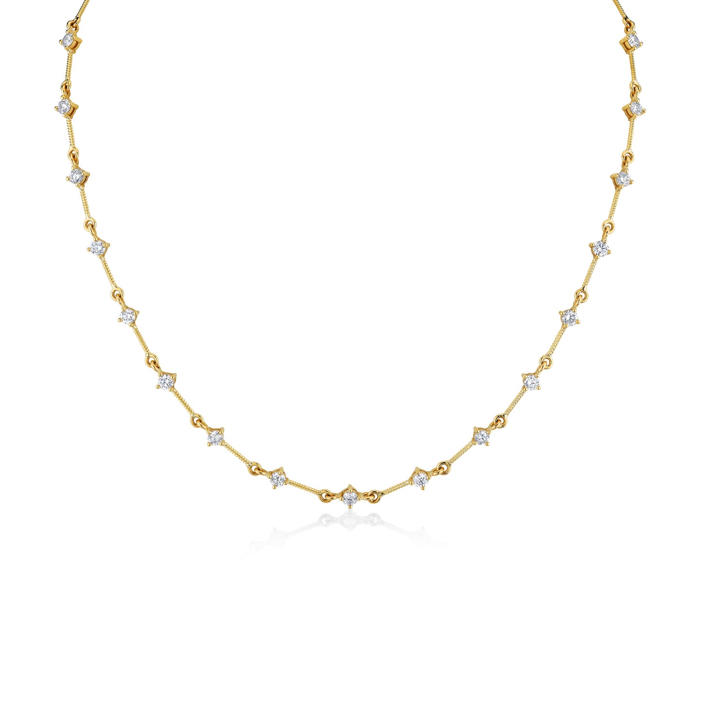 Handmade Twist Chain Diamond Necklace