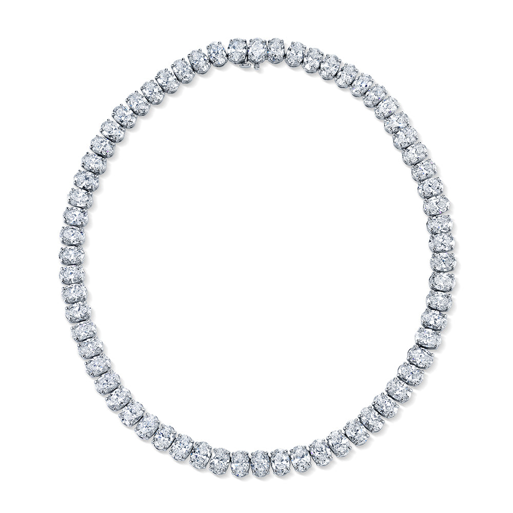 64.52 Carat East-West Oval-Cut Diamond Necklace