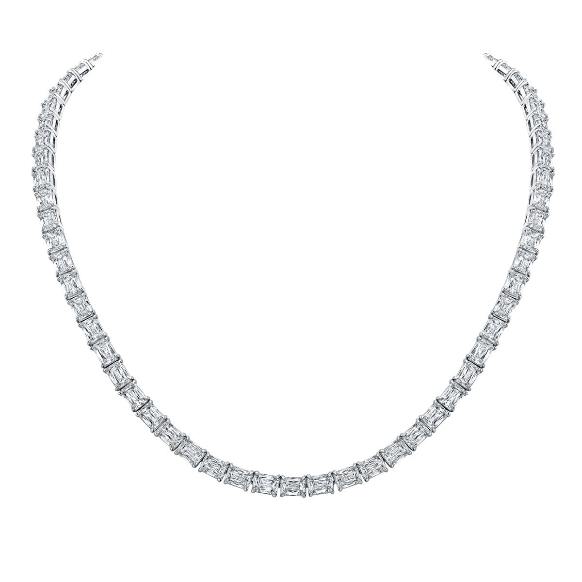 35.94 Carat Round Cornered Diamond Necklace