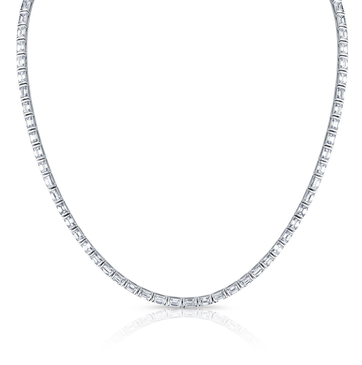 15.50 Carat Diamond Emerald Cut Necklace