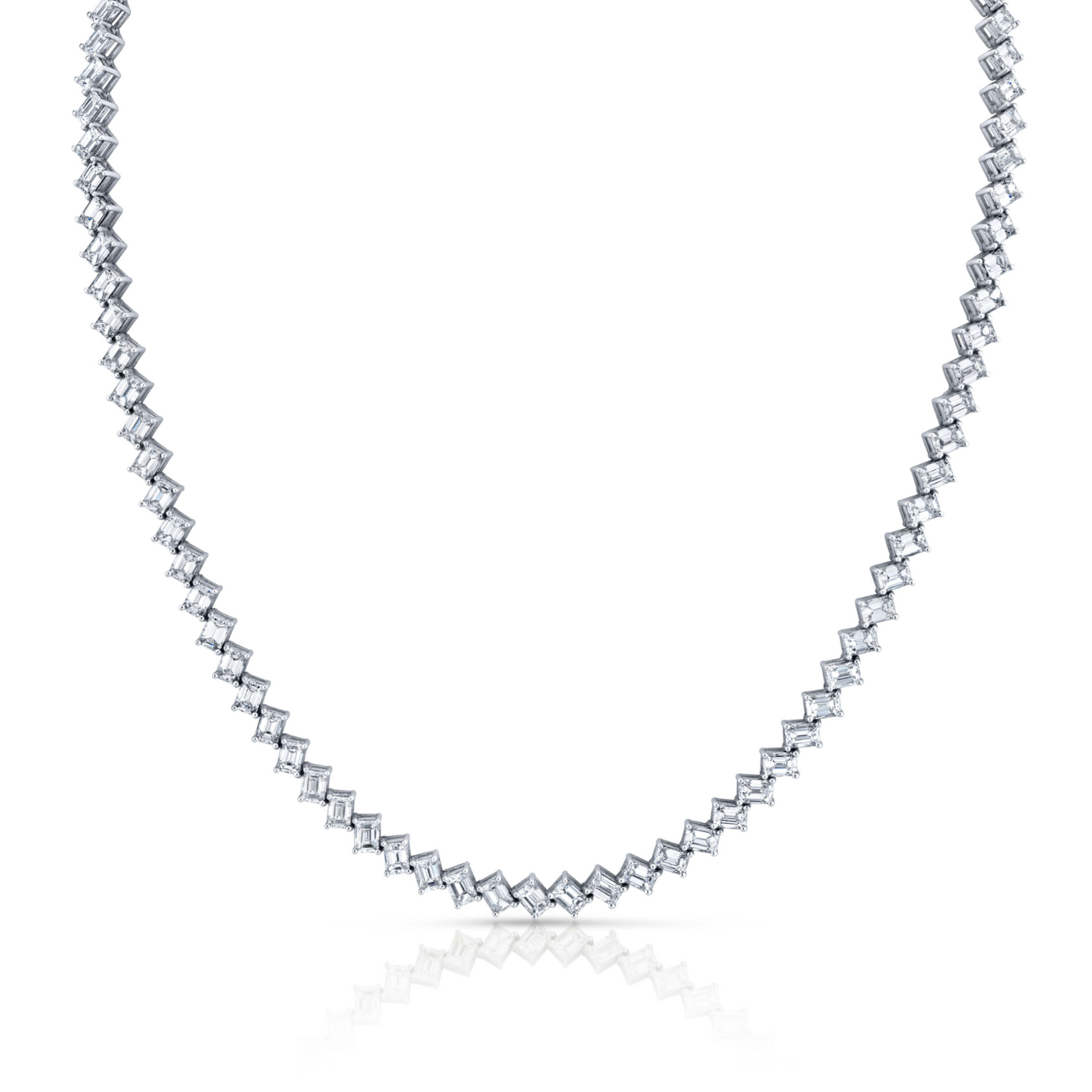 18.13 Carat Diamond Emerald Cut Necklace