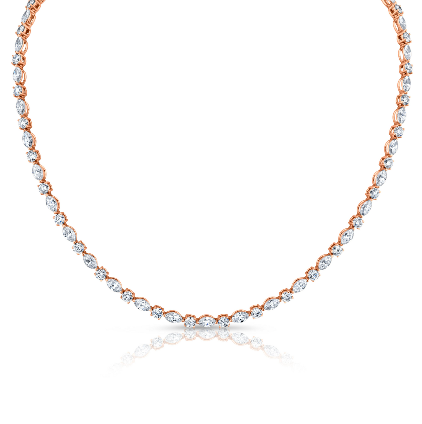 14.96 Carat Round and Marquise-Cut Diamond Necklace