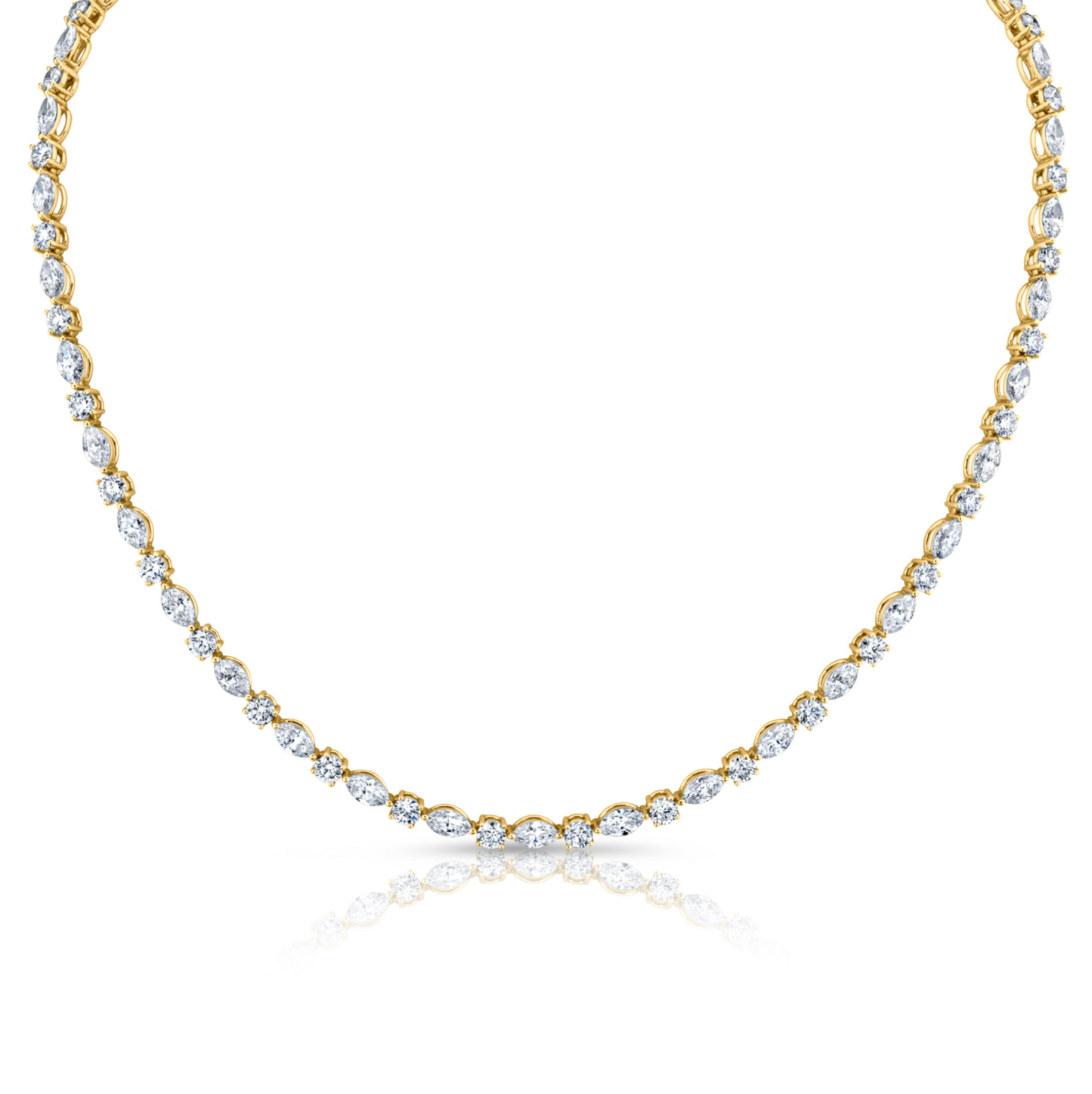 14.96 Carat Round and Marquise-Cut Diamond Necklace