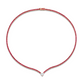 Straight Line Ruby  Necklace with Diamond Accent
