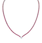 Straight Line Ruby  Necklace with Diamond Accent