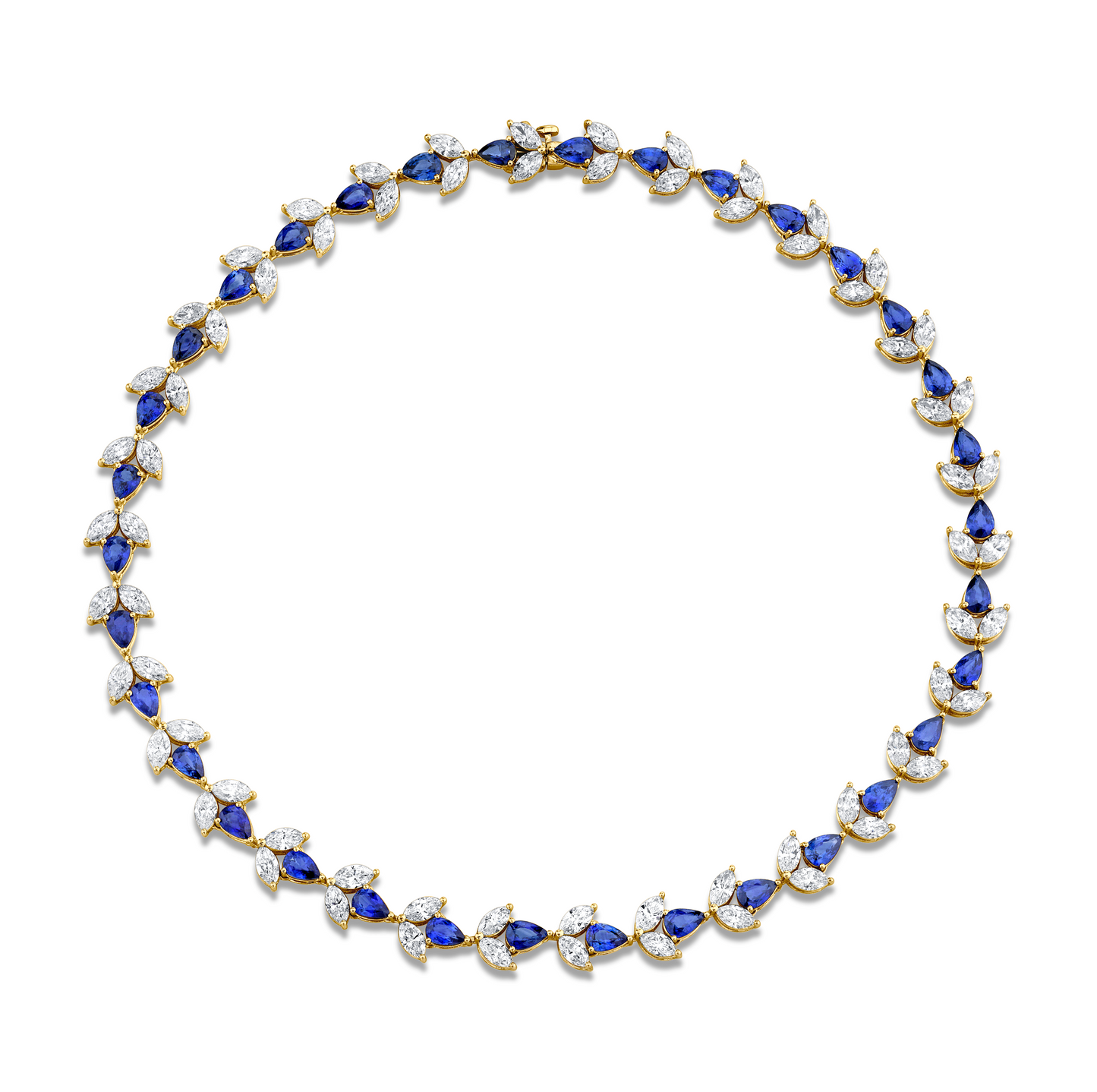 43.69 Carat Sapphire Diamond Deco Necklace