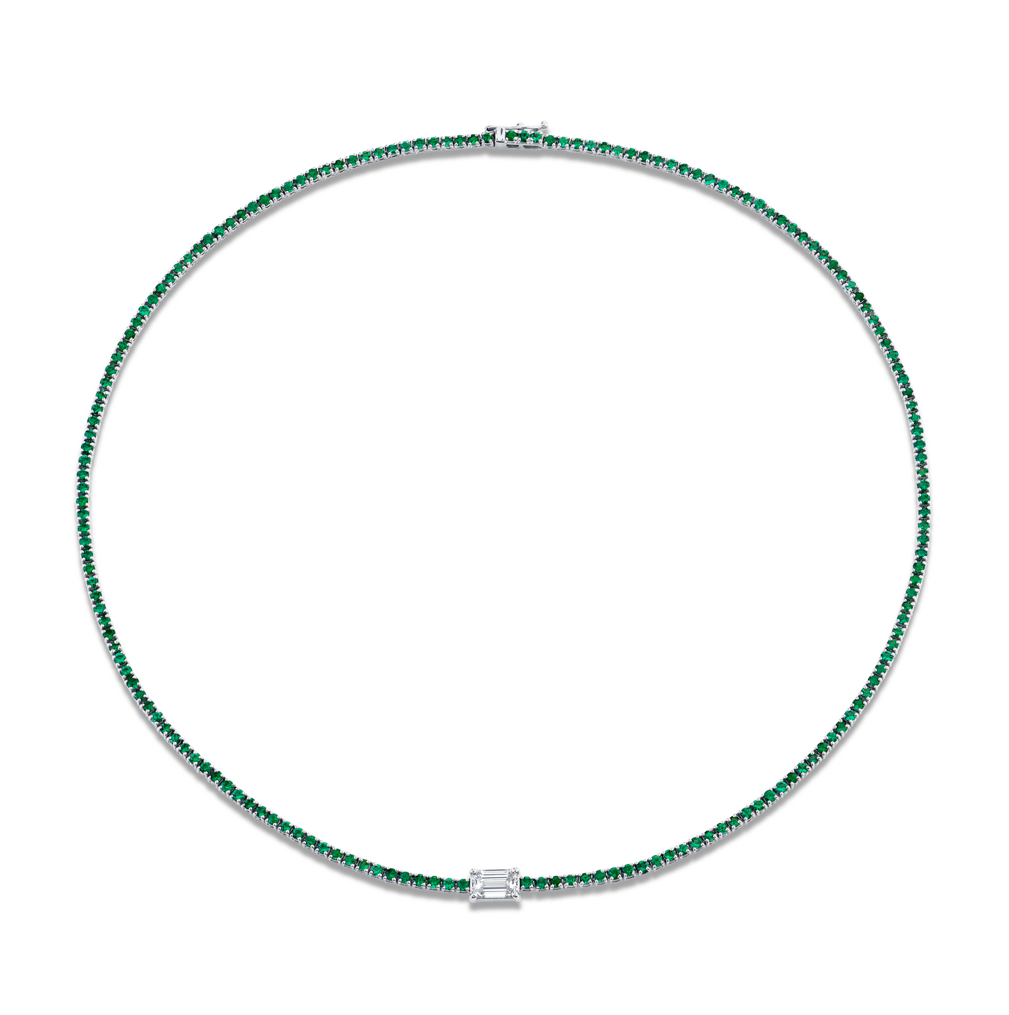 5.8 Carat Diamond Accent Straight Line Necklace