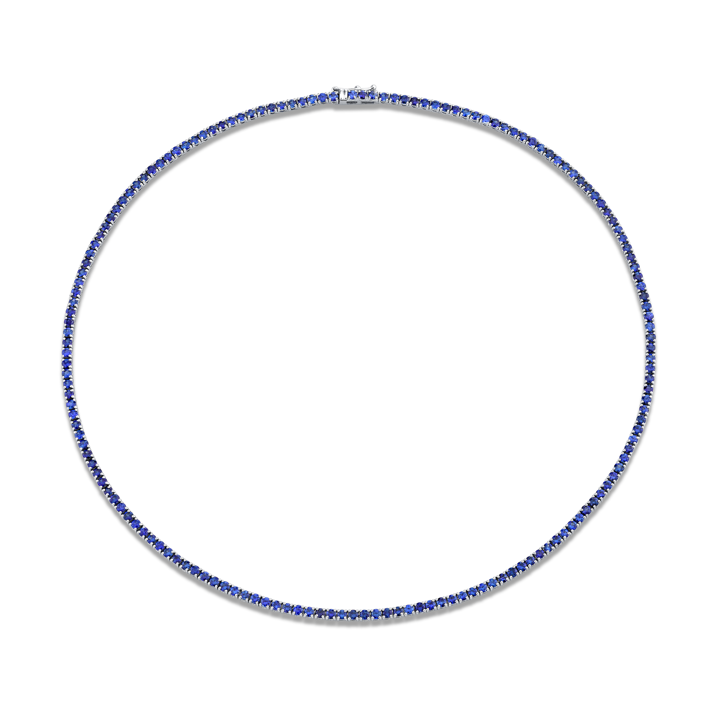 Norman Silverman Los Angeles | 9.06 Ct 18k WG Blue Sapphire Necklace