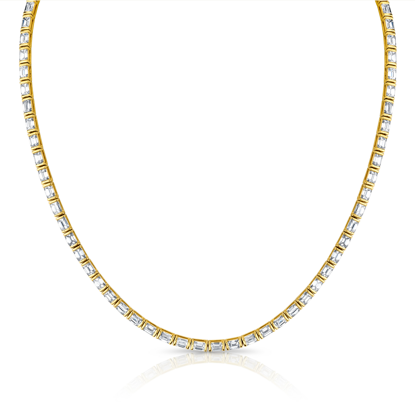 15.50 Carat Diamond Emerald Cut Necklace