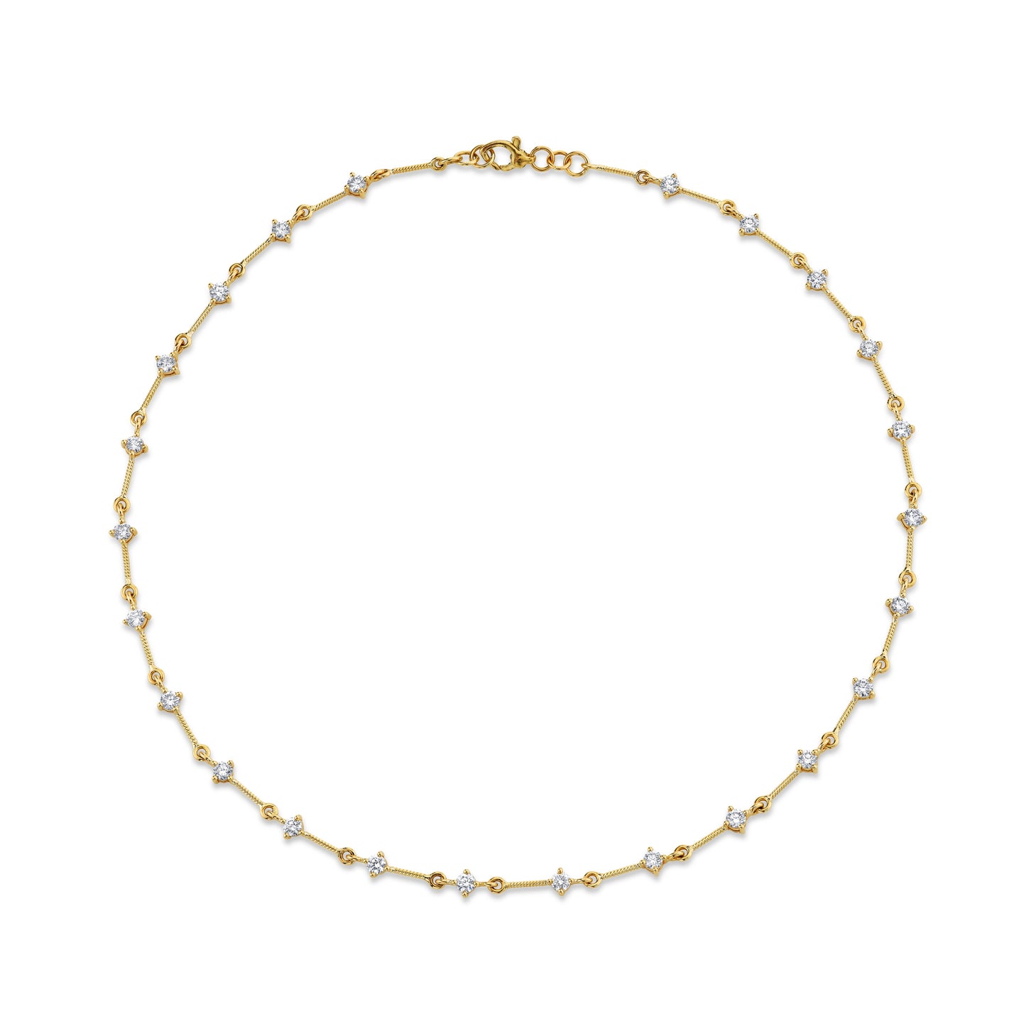 Handmade Twist Chain Diamond Necklace